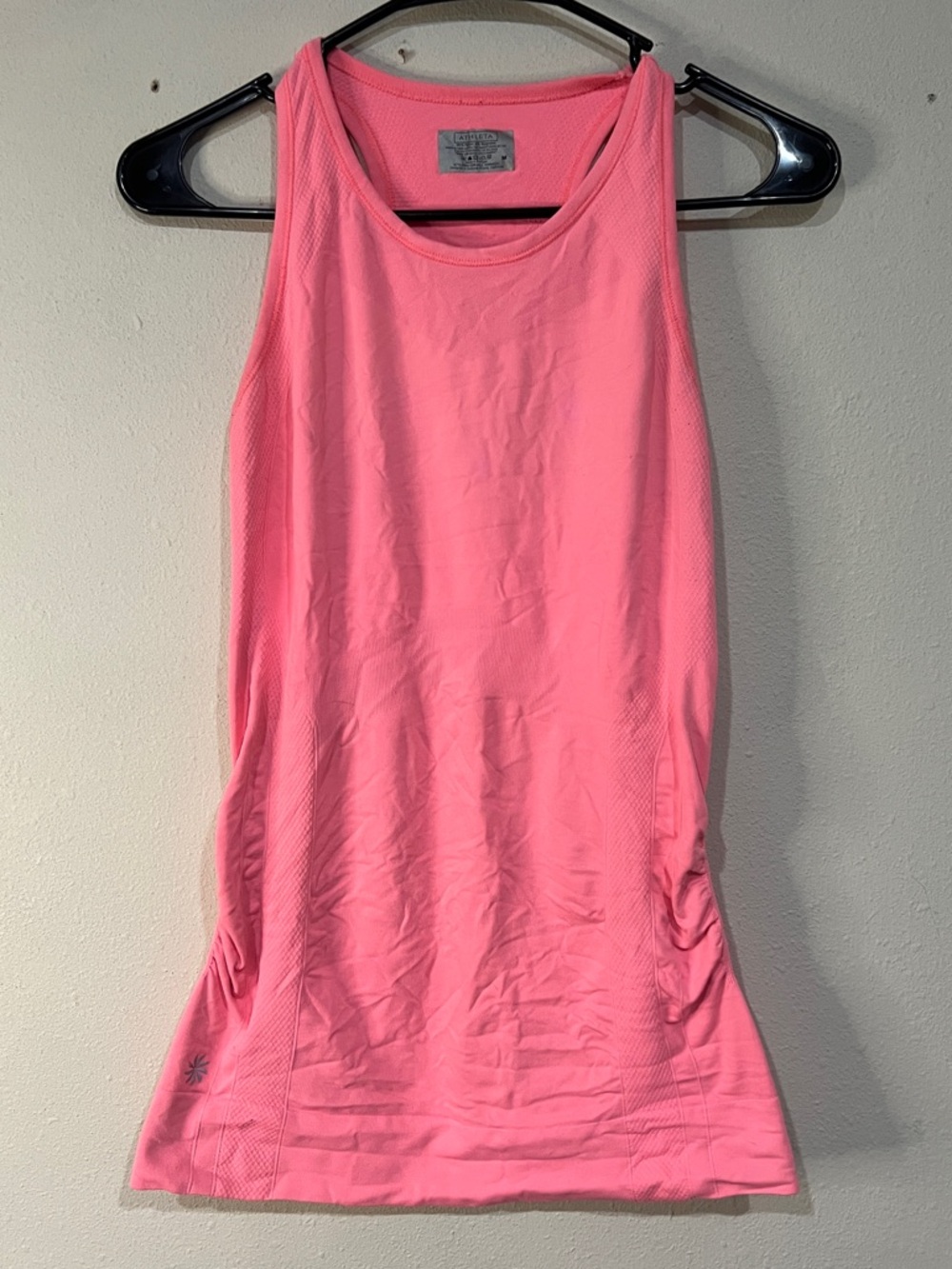 Athleta Pink Ruched Side Seamless Tank Top Medium Activewear Gym Yoga